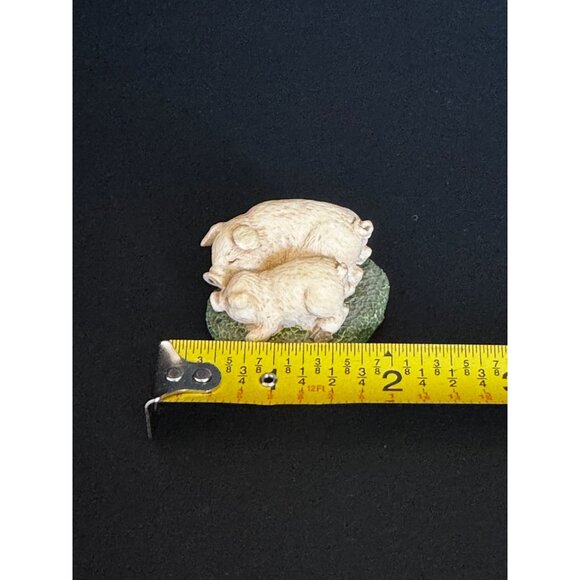 Adorable Pig Figurine Set Of 3 Farmhouse Style Resin Decor Featuring Playful & R - Picture 12 of 14